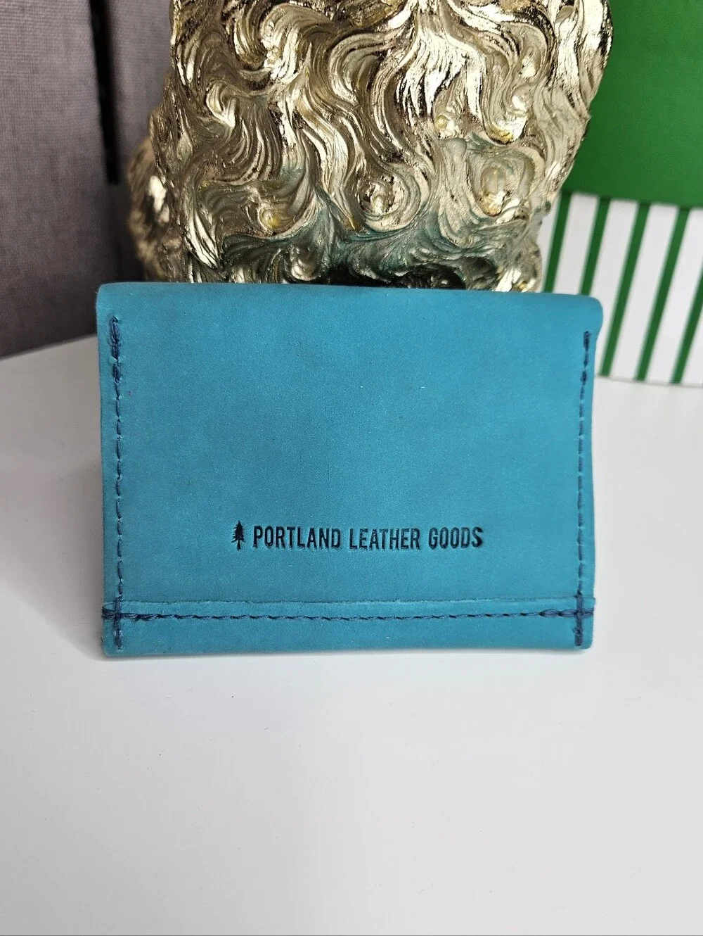 Portland Leather Goods Euro Wallet Aquamarine Blue